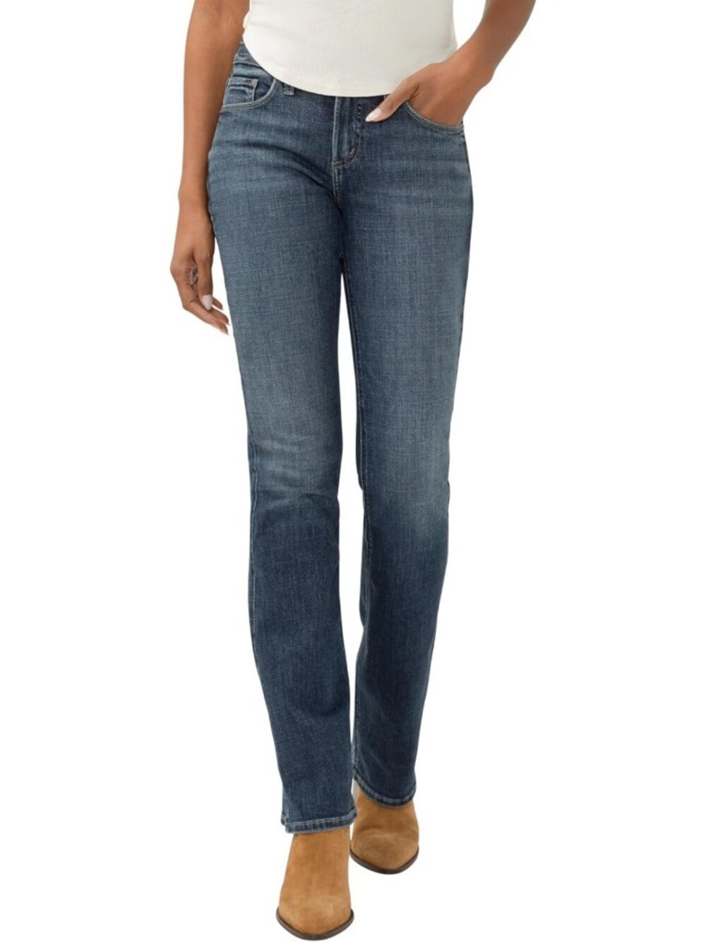 Curvy Fit Mid Rise Slim Bootcut Jeans for Women - Stylish & Comfortable Denim